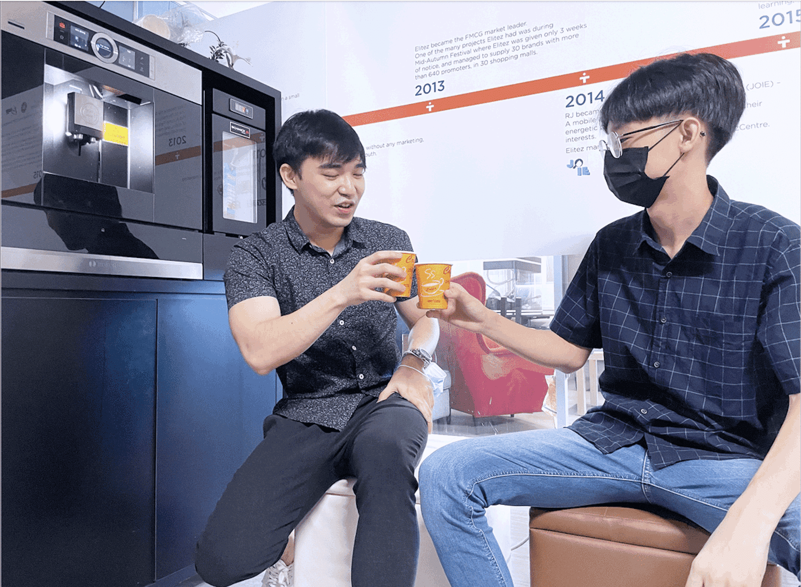 James and Darren coffee break